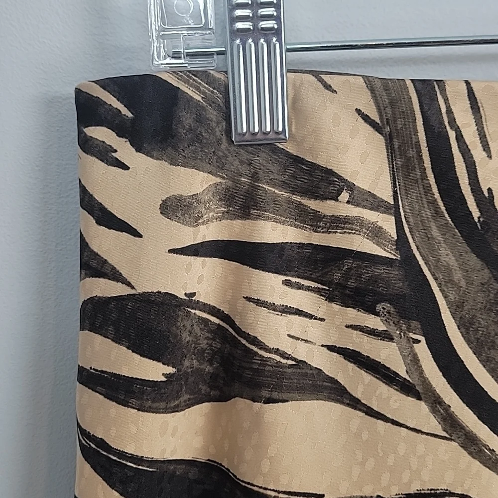 Nine West Animal Print Midi Skirt Silky - Picture 3 of 9